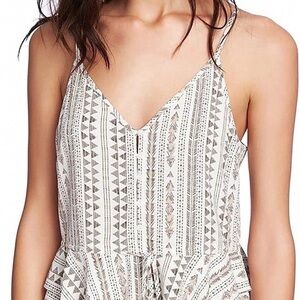 Geometric Print Spaghetti Strap Top